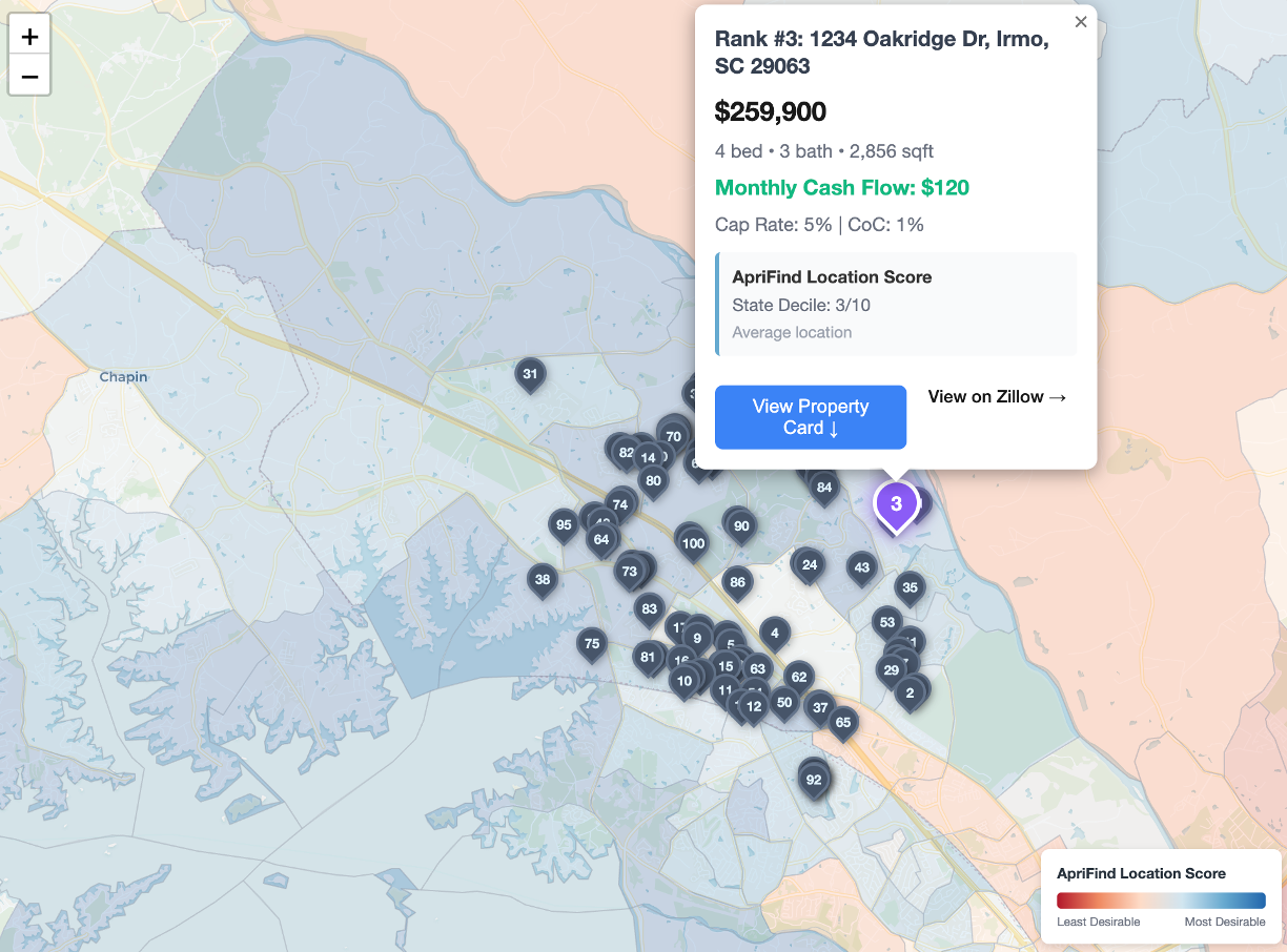 ApriFind map results preview